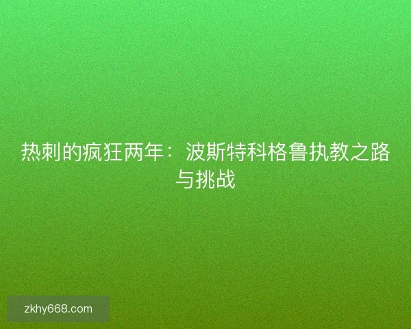 热刺的疯狂两年：波斯特科格鲁执教之路与挑战